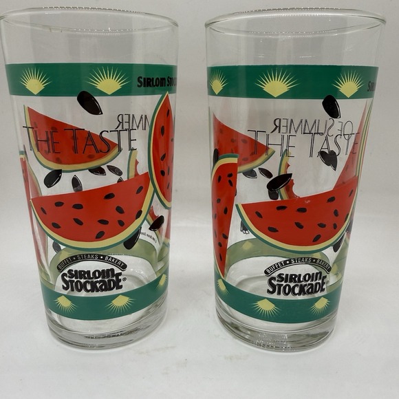 Other - Lot of 2 Vtg Sirloin Stockade Taste of Summer 16oz Collectable Drinking glasses